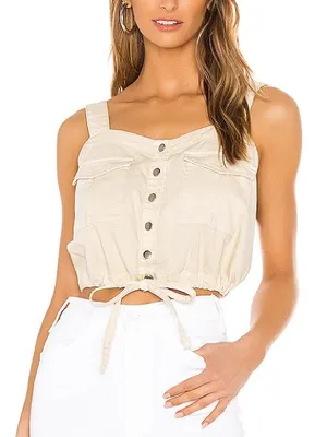 FREE PEOPLE WE THE FREE Palm Desert Top in Ivory thumbnail 1