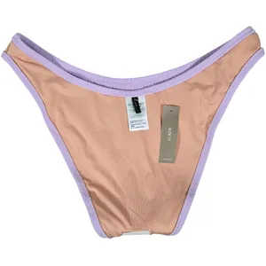 J. Crew Textured curved-waist‎ cheeky bikini bottom Dusty Mauve L NWT thumbnail 4