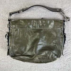 Vintage Coach Metallic Gold Patent Leather Bag Slouchy Hobo thumbnail 9