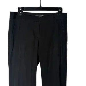 Theory Black Wool Straight Leg Pants Size 4 Zipper Ankle Quiet‎ Luxury Capsule thumbnail 6