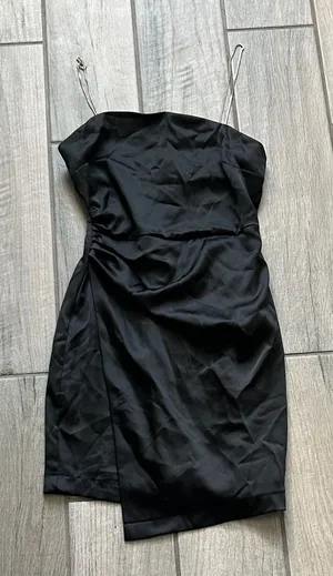 Zara Elegant Black Rhinestone StrapDress thumbnail 1