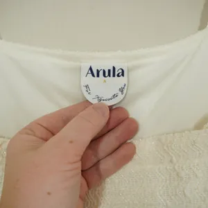 Arula Size 1X Ivory Sequin Chevron Textured Tweed Pinafore Dress Skirtall NEW thumbnail 3