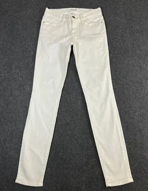 Frame Denim Le Skinny de Jeanne Jeans Blanc White Stretch Skinny Size 26 thumbnail 1