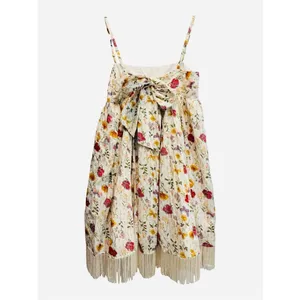 NWT‎ Eddy Gavin Fringe Mini Babydoll Dress Whimsy Gold Butterly Print $328 M thumbnail 2