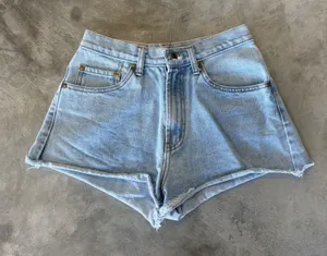 Vintage American Eagle High Waisted Denim Shorts Light Wash Cutoff 25 Waist thumbnail 1