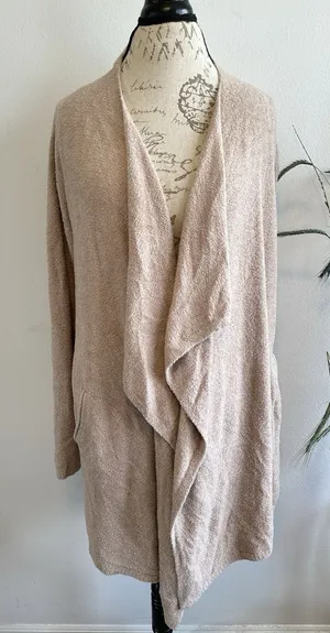 Barefoot Dreams Weekend Wrap Shawl Cardigan CozyChic Lite Cream S/M‎ thumbnail 1