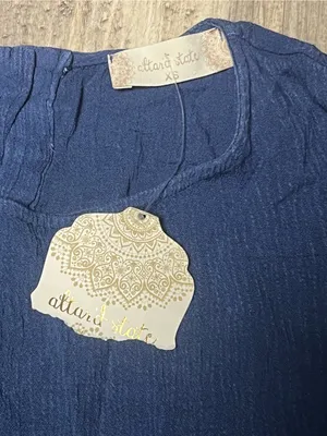 NWT Altard State Babydoll Peplum Top Sz XS Ensign Blue Crinkle Tiered Boho thumbnail 2