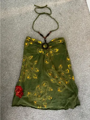 Buffalo David Bitton beaded halter tank top thumbnail 1