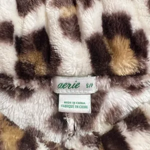 aerie fuzzy cheetah print pj shorts thumbnail 2