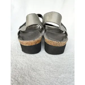 Naot Kayla Womens 7.5 Slate/Gray Leather Comfort Sandals Hook Loop Adjustable thumbnail 4