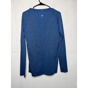Lululemon heathered blue Swiftly Tech long-sleeve running shirt Size 12 thumbnail 5