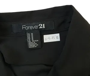 Forever 21 Women Size Medium Button Up Shirt Studded Lightweight Black #14-85E thumbnail 4