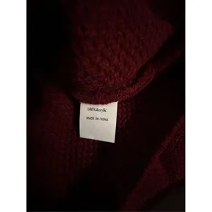 PRETTYGARDEN NEW Red Wine Short Sleeve Waffle knit Career Button down Sweater M thumbnail 5