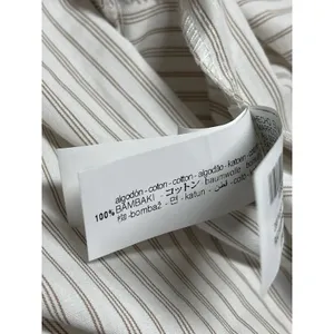 Zara Women's White Beige Striped Short Sleeve Pocket Button Down Shirt Top Sz XS thumbnail 7