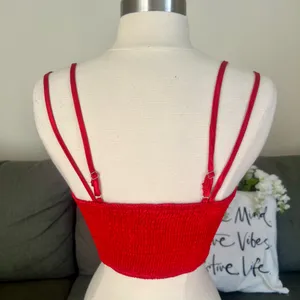 Red Satin Asymmetrical Cami Top Size XS thumbnail 6