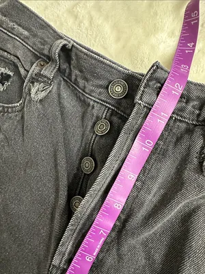 We the Free Washed Black Denim Frayed Hem Shorts thumbnail 10