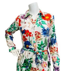 Zara White‎ Floral Women's Small Cottagecore Garden Dragonfly Print Shift Dress thumbnail 5