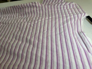Talbots 100% Cotton Short Sleeve Striped V-Neck T-Shirt Size L White and Purple thumbnail 3