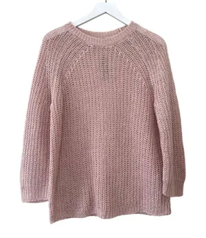 NWT J.Crew Linen Open Knit Sweater Blush Pink Crewneck Size Small thumbnail 1