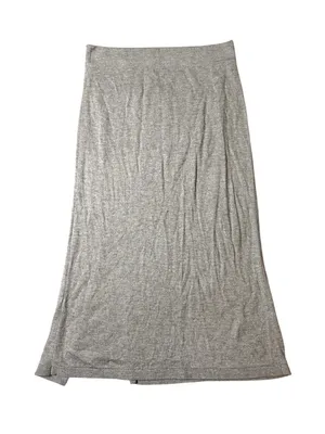 Banana Republic Petite Small Gray Knit Maxi Skirt High Side Slit Heather Grey PS thumbnail 3