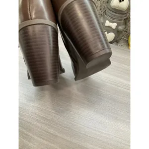 Trendsup Buffy-20 Stacked‎ Heel Side Zipper Pu Leather Brown Ankle Booties thumbnail 4