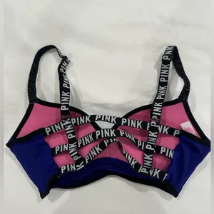 Vintage Victoria's Secret PINK Strappy Blue Push-up Bra thumbnail 3
