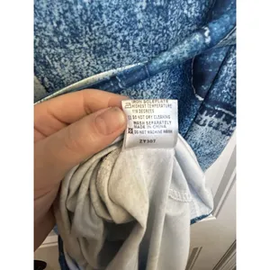 Women’s 2XL Blue Denim Patchwork Print Quarter Zip Midi Dress 3/4 Sleeves Casual thumbnail 13