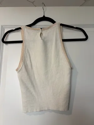 House of Harlow 1960 Cream Ribbed Knit Tank thumbnail 2