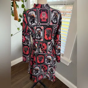 HTF BlackMilk Krampus Posters Long Sleeve Evil Mini Skater Dress Size XL‎ Rare thumbnail 5