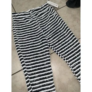 Boutique Da Pink Print Stacked Stripped Pants high waist fall knit designer party flare thumbnail 4