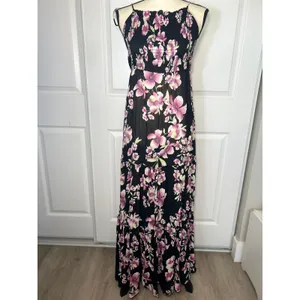 Free‎ People NWT Garden Party Black Purple Floral Maxi Dress Small Wedding Guest thumbnail 3