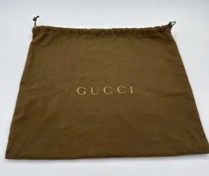 Authentic Gucci Drawstring Handbag Dust Bag Brown  17 X 14 thumbnail 1