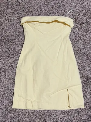 Mable Strapless Yellow Bodycon Summer Dress size M thumbnail 2