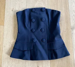 Bianca and Bridgett - Blazer Style Strapless Corset Top in Black thumbnail 1
