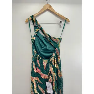 City‎ Studio Dress Juniors' Sequin One-Shoulder Slit Gown Size 11 Green Gold NWT thumbnail 7