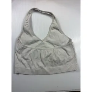 Garage Women Off White Halter Crop Top‎ Bandeau Ribbed Size M thumbnail 4