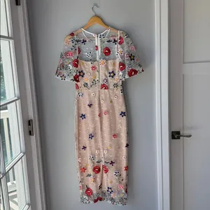 Just Me Floral Embroidered Midi Dress thumbnail 3