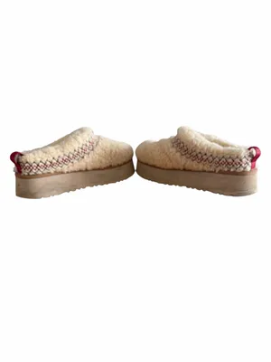 UGG Tazz Heritage Braid Slippers in Natural Shearling thumbnail 5