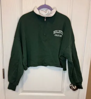 Hollister Forest Green Zip-Up Pullover thumbnail 1