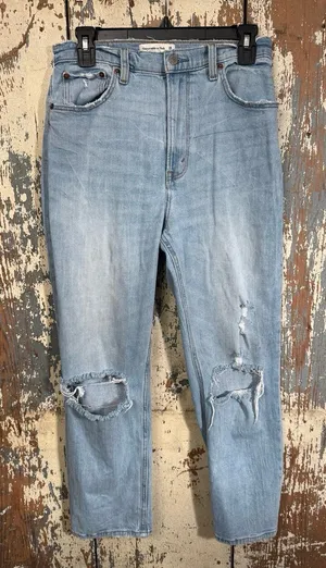 Abercrombie & Fitch The Ankle Straight Ultra High Rise Curve Love 28 6R thumbnail 1