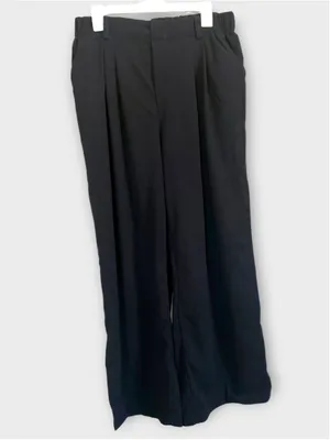 Size L (Reg) Halara High Waisted Plicated Side Pocket Wide Leg Waffle Work Pants thumbnail 3