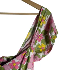 Show Me Your MuMu Cathy Pink Retro Floral Sweetheart Tie Back Puff Maxi Dress M thumbnail 9