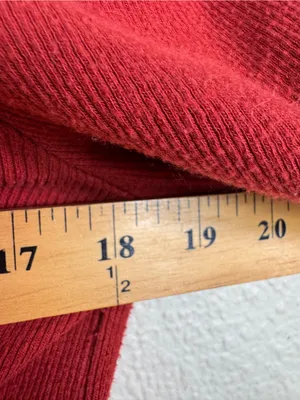 Madewell Red Ribbed Copped Henley Sweater Womens XS Casual Fall Long Sleeve thumbnail 3
