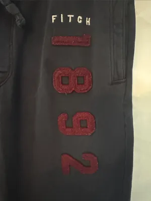 Abercrombie & Fitch Black Sweatpants with Maroon 1892 Detail thumbnail 3