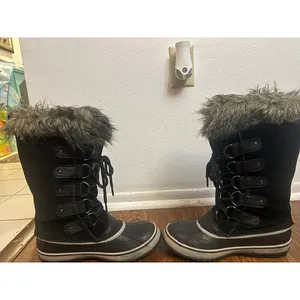 Sorel Joan of Arctic Black Suede Faux Fur Waterproof Winter Boots NL3481-010 8 thumbnail 4