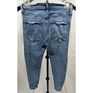Agolde $148 Women's‎ Sz 27 Sophie Mid-Rise Light Wash Distressed Raw Hem Jeans thumbnail 4