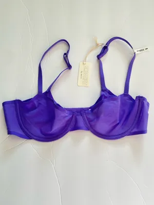 Aerie Smoothez Mesh Unlined Bra Purple Size 36B NEW NWT thumbnail 2