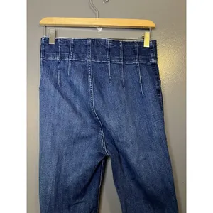 We The Free Jeans Women 29 Medium Blue High Rise Flare Paperbag Stretch Denim thumbnail 5