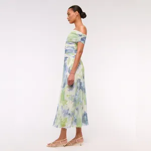 Abercrombie & Fitch Giselle Drop-Waist Mesh Maxi Dress XSP thumbnail 6