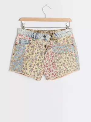 Farm Rio Ultra High-Rise Patchwork Denim Shorts thumbnail 7